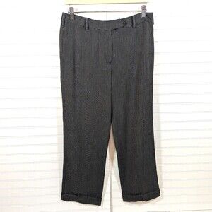 Vintage Larry Levine Petite Pants Women 12P Y2K Wide Cuffs Preppy Stripes Office